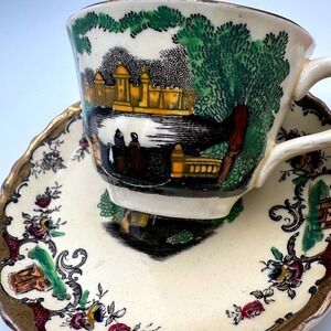 Vintage Mason's Leeds Pattern Tea Cup & Saucer Gold Trim England 1932